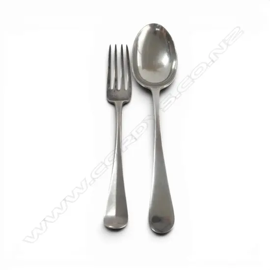 STG SILVER SPOON SHEFFIELD 1928 & STG FORK LONDON 1923, 87gms 