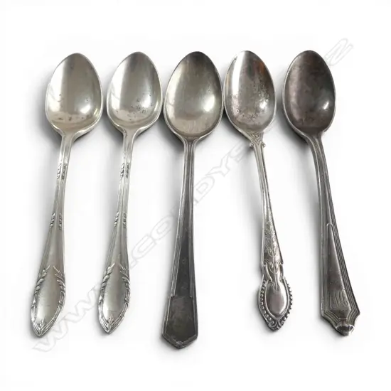 5 ASST. STG SILVER SPOONS 74gms