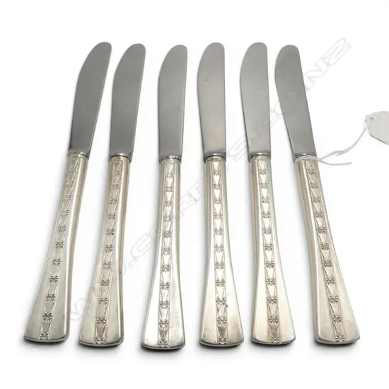 6 916 SOVIET SILVER KNIVES 'CENTRAL' PATTERN 488gms total