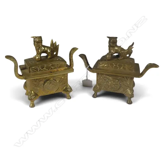 2 CAST BRONZE BURNERS FOR BUDDIST RITUAL PRAYERS