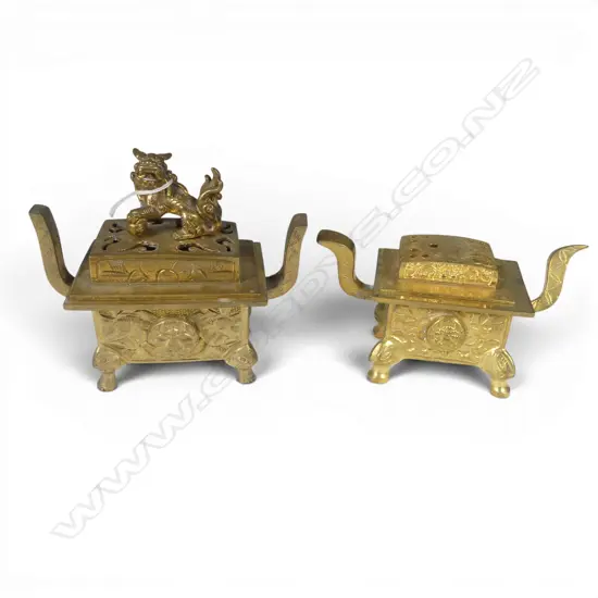 2 CAST BRONZE BURNERS FOR BUDDIST RITUAL PRAYERS