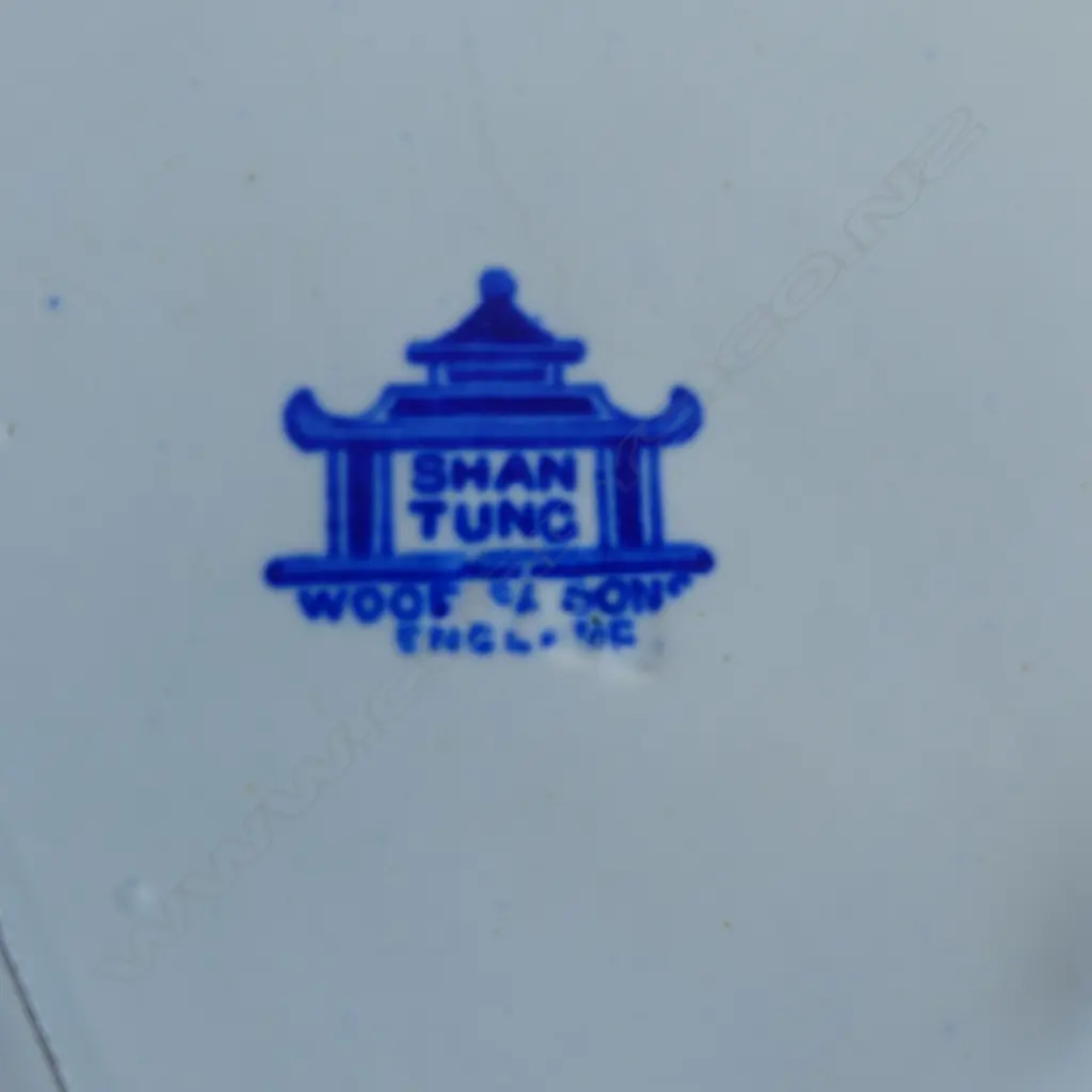 WOODS & SONS BLUE & WHITE CHARGER SHAN TUNG PAT DIA330MM Image 1++