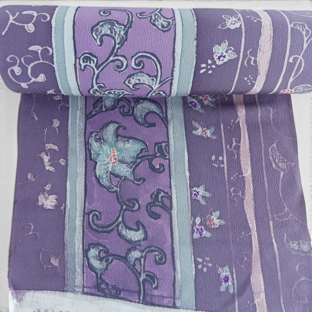 Unused 1980's NISHIJIN TEXTILE (Kyoto) JAPANESE SILK ROLL L.12M W.370mm. New old stock Image 1++