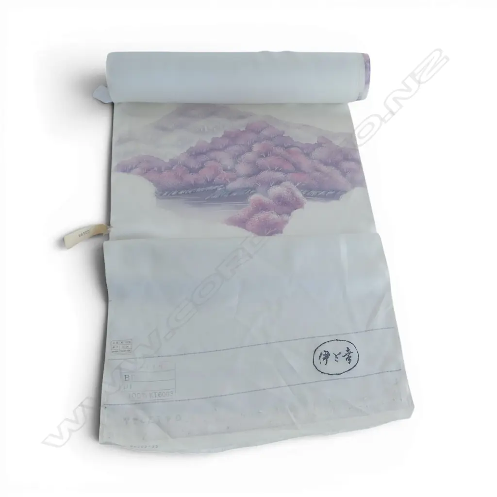 Unused 1980's NISHIJIN TEXTILE (Kyoto) JAPANESE SILK ROLL L.12M W.370mm. New old stock Image 1++
