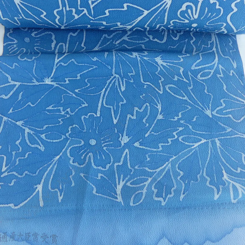 Unused 1980's NISHIJIN TEXTILE (Kyoto) JAPANESE SILK ROLL L.12M W.370mm. New old stock Image 1++