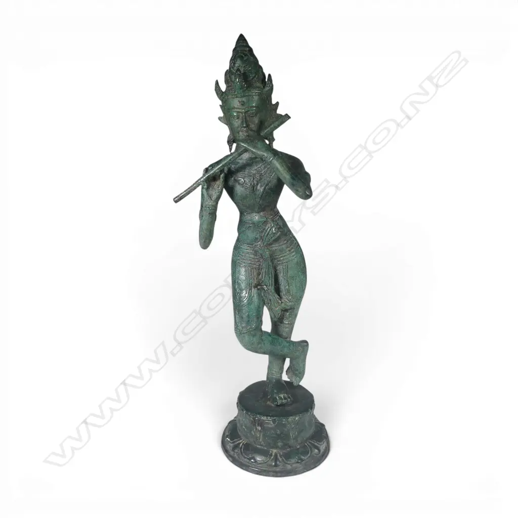 BRONZE ORIENTAL MUSICIAN FIGURE H.480mm Image 1++