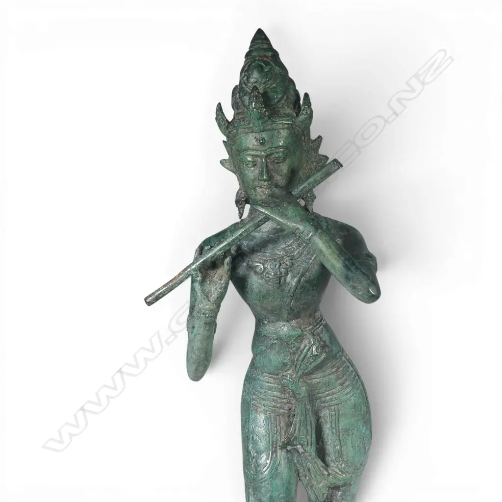 BRONZE ORIENTAL MUSICIAN FIGURE H.480mm Image 1++
