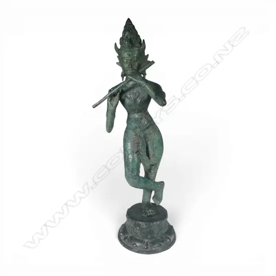 BRONZE ORIENTAL MUSICIAN FIGURE H.480mm