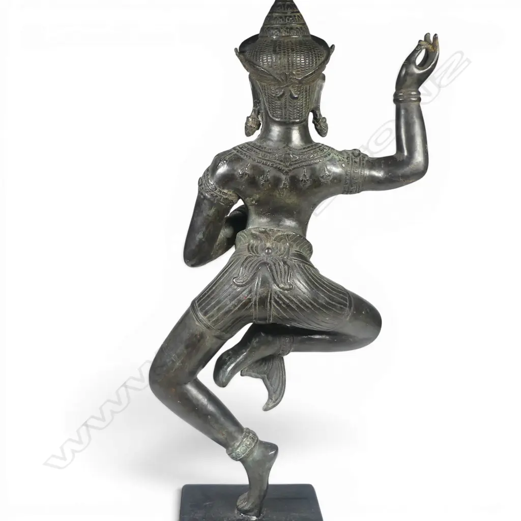 BRONZE APSARA, ORIENTAL DANCER ON EBONISED BASE H.505mm Image 1++