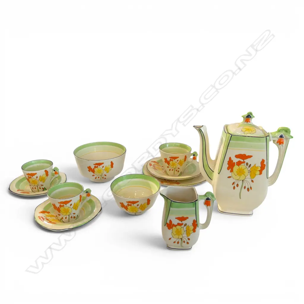 BURLIEGH WARE PART COFFEE & TEASET FLORAL DECO PAT Image 1++