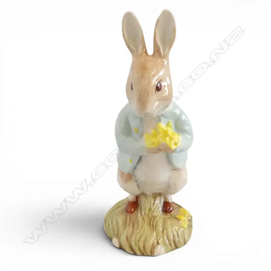 ROYAL ALBERT BEATRIX POTTER 'PETER WITH DAFFODILS', H.110mm, brown backstamp 1989-1998