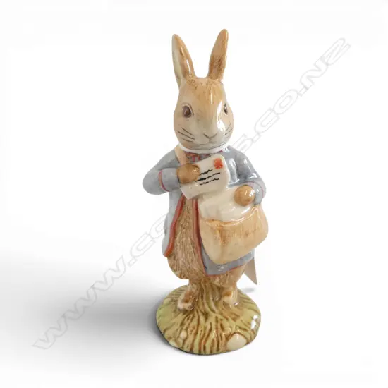 ROYAL ALBERT BEATRIX POTTER 'PETER WITH POSTBAG', H.120mm, brown backstamp 1989-1998