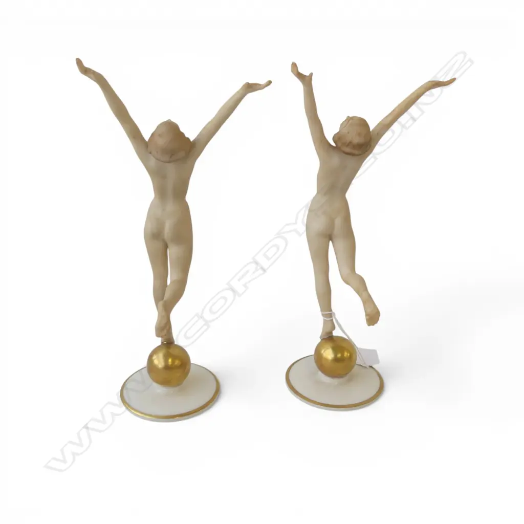 PR HUTSCHENREUTHER ART DECO 'SUN CHILD' FIGURINES H.225mm Image 1++