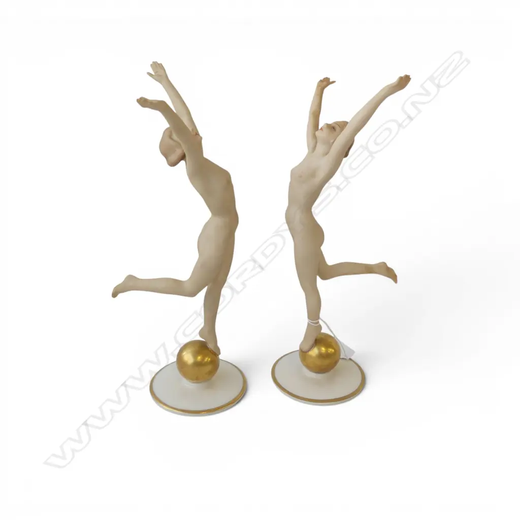 PR HUTSCHENREUTHER ART DECO 'SUN CHILD' FIGURINES H.225mm Image 1++