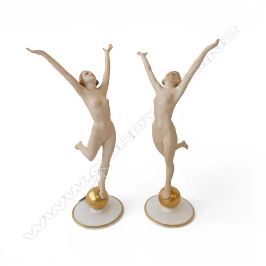 PR HUTSCHENREUTHER ART DECO 'SUN CHILD' FIGURINES H.225mm