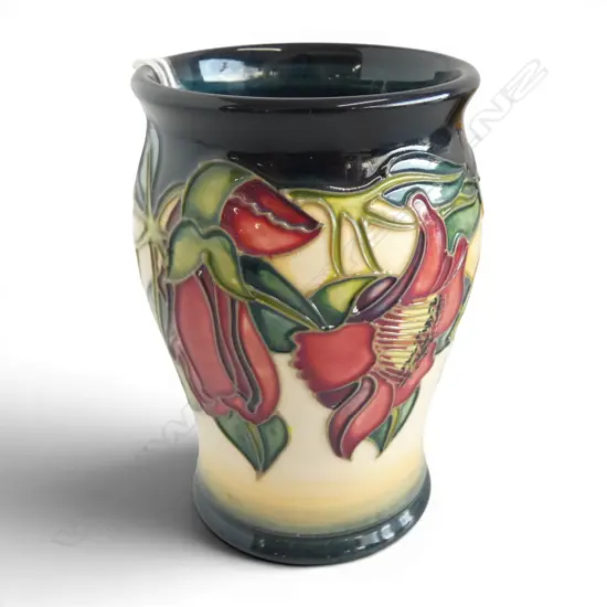 MOORCROFT VASE, KAPOK TREE PATTERN, H.235mm, ltd ed. collectors club pce, designer's initials & dated to base