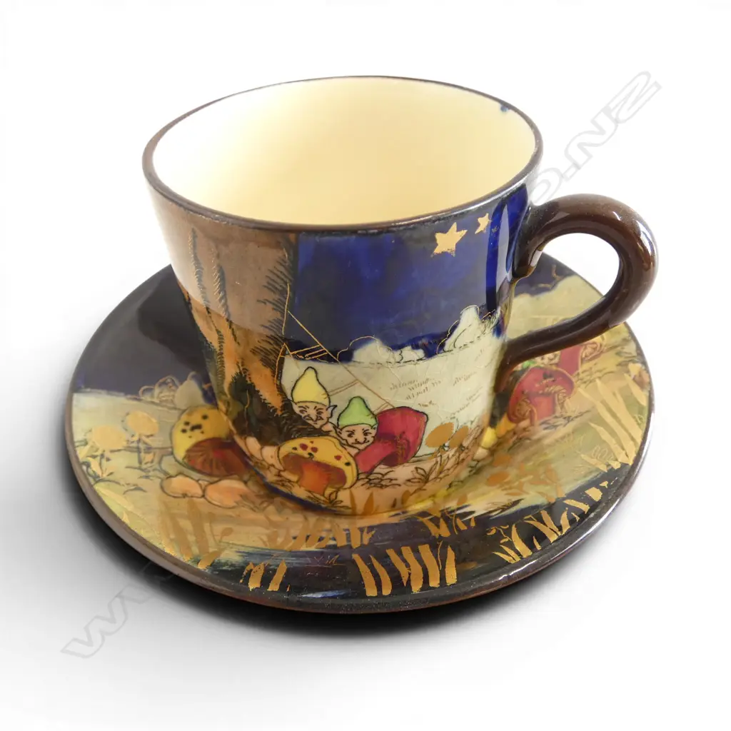 RARE ROYAL DOULTON GNOMES SERIES WARE DEMITASSE CUP & SAUCER Image 1++