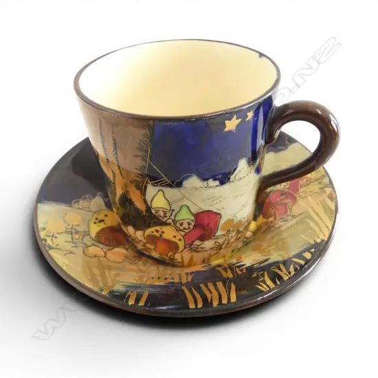 RARE ROYAL DOULTON GNOMES SERIES WARE DEMITASSE CUP & SAUCER