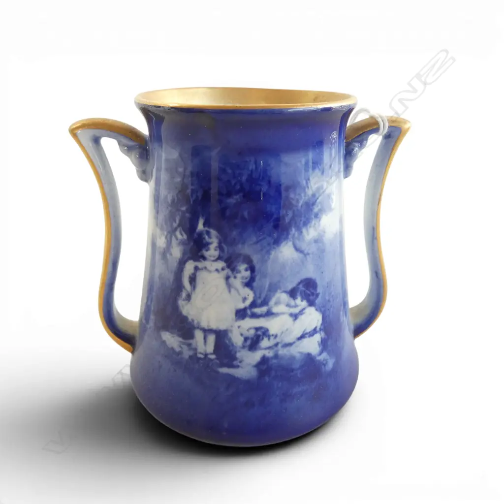 ROYAL DOULTON 'BLUE CHILDREN' SML VASE, H.90mm Image 1++