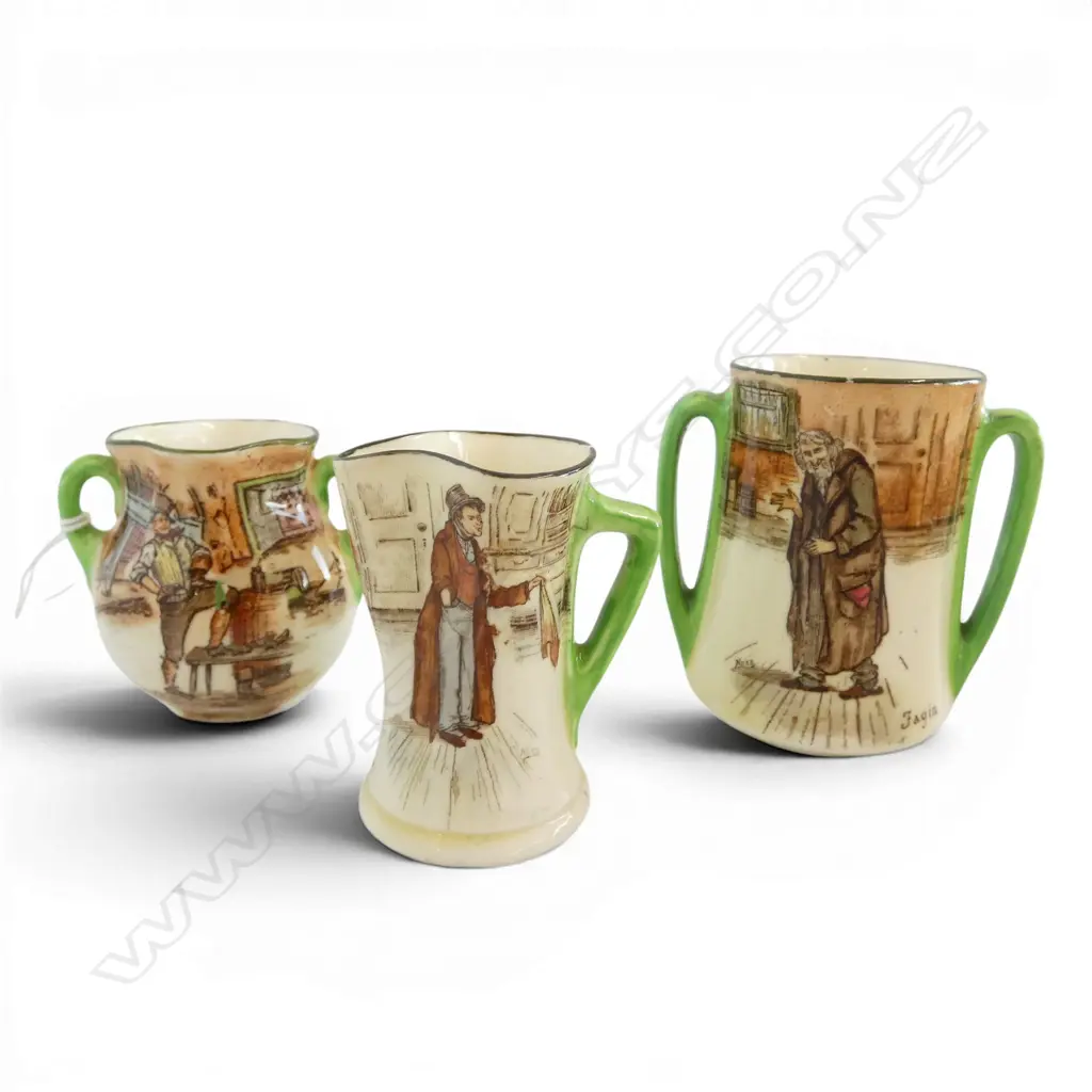 3 ROYAL DOULTON DICKENS WARE MINIATURES, H.60/60/70mm Image 1++