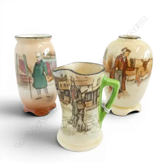 3 ROYAL DOULTON DICKEN WARE MINIATURES, H.60-80mm