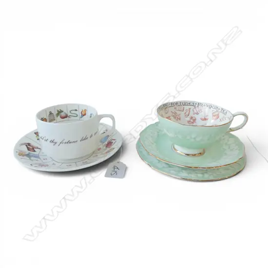  ENGLISH FORTUNE TELLING CUP SAUCER & FORTUNE TELLING CSP