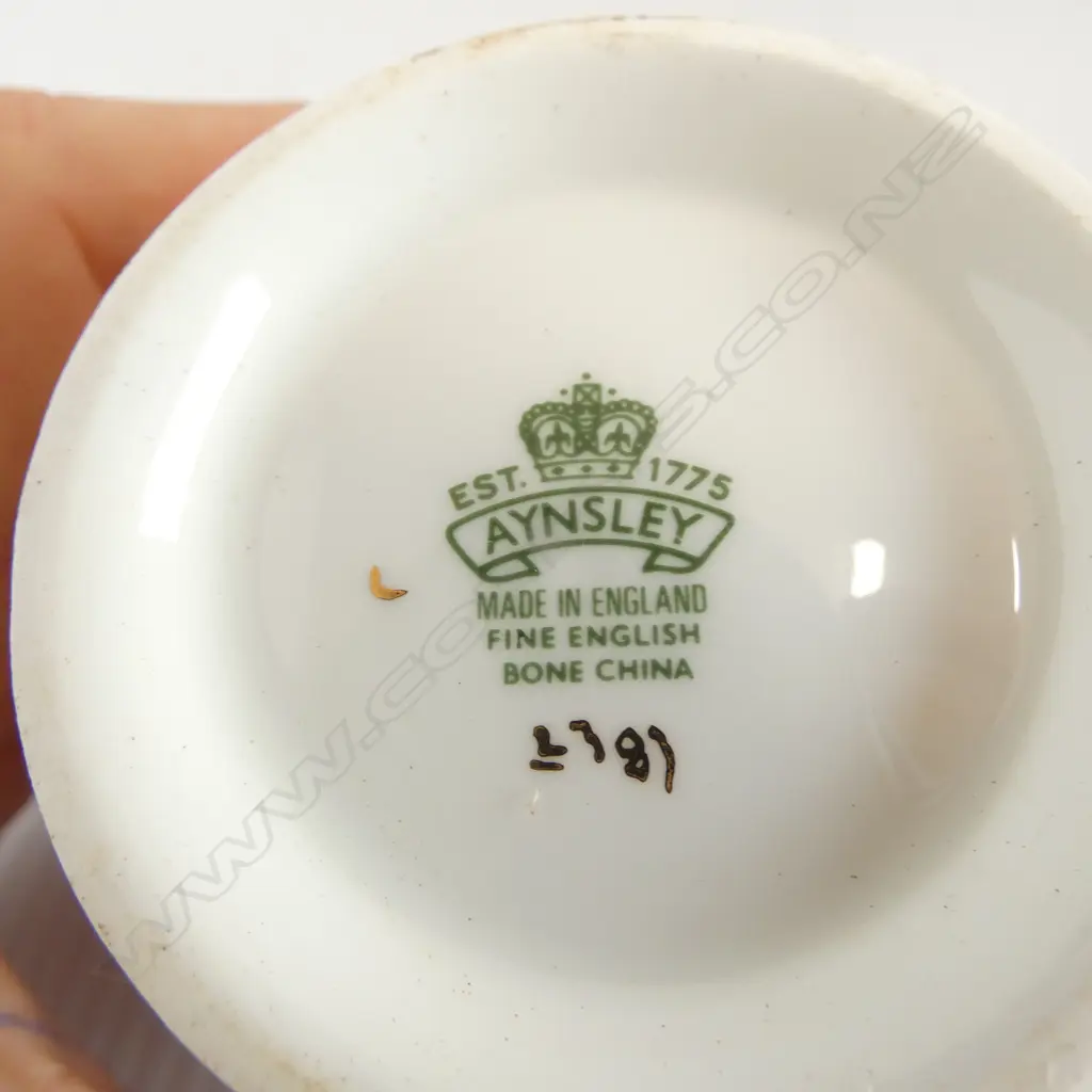 AYNSLEY FLORAL CHINA 3PC TEASET TEAPOT H120MM CREAM & SUGAR Image 1++