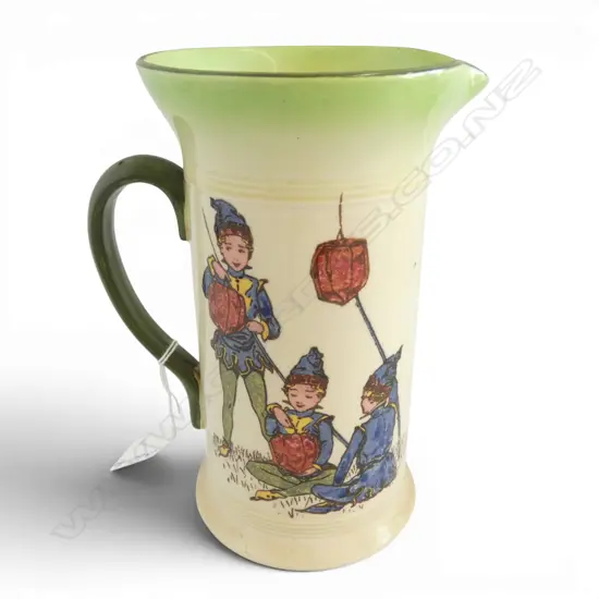 RARE ROYAL DOULTON PIXES WARE JUG, H.182mm, Ltd production run 1913-1930