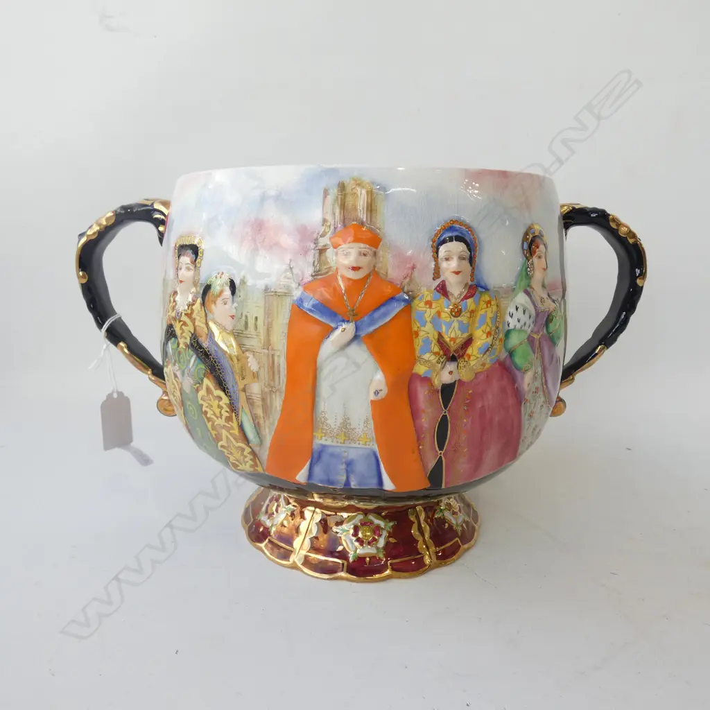 CARLTON WARE 'HENRY THE EIGHT' PUNCH BOWL LTD ED. 199/250 w. TOKEN H.210mm, W.340mm Image 1++