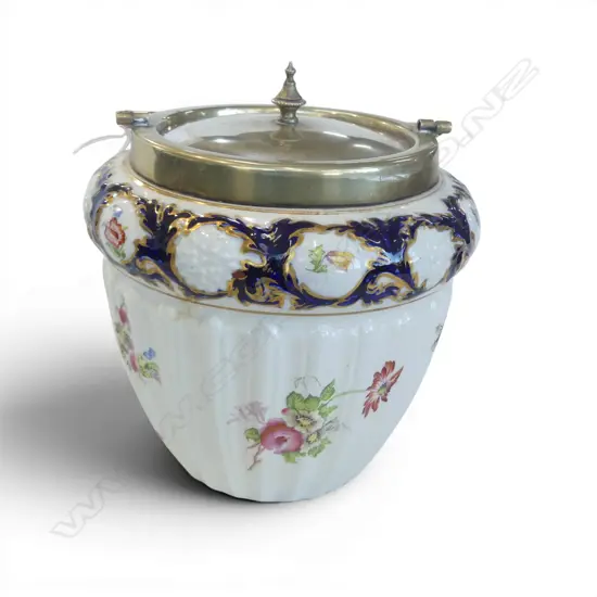 ANTIQUE BISCUIT BARREL BY CRESCENT CHINA H.145mm