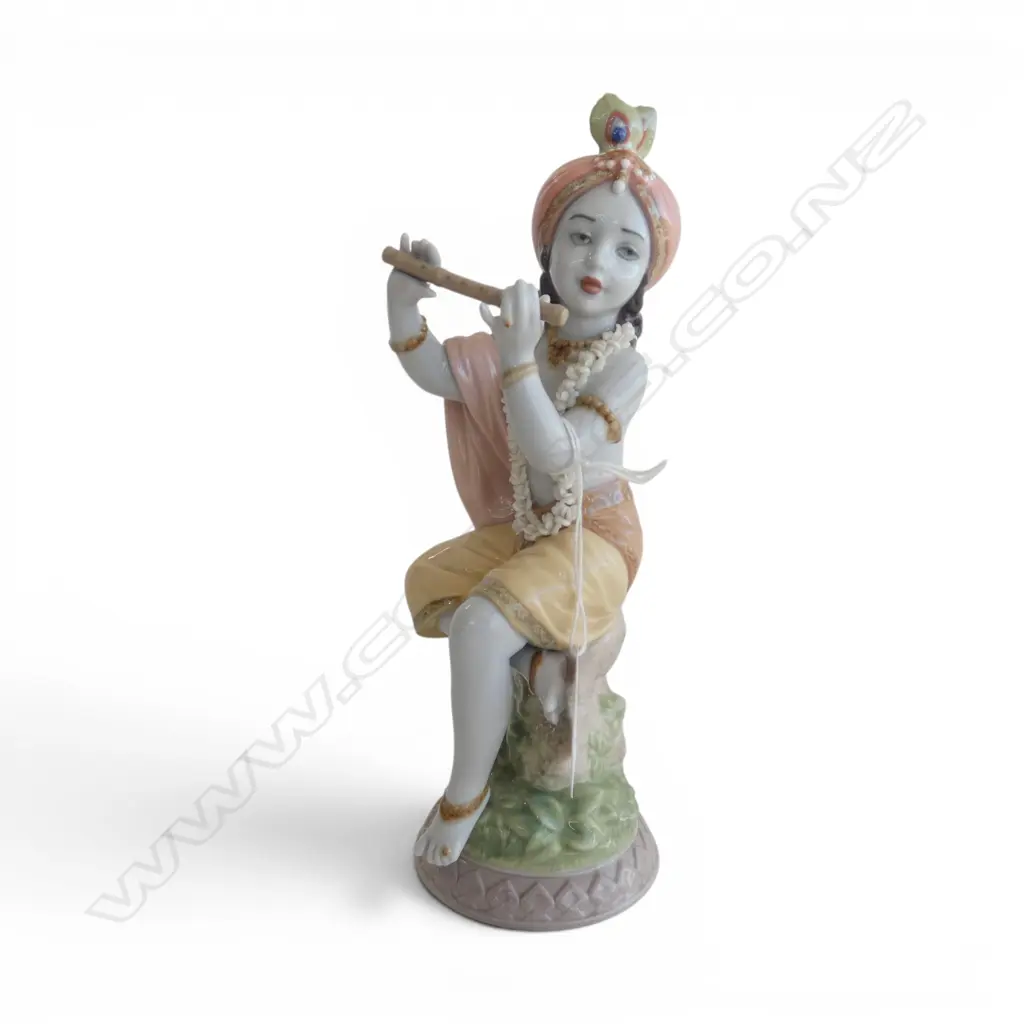 LLADRO 'LORD KIRSHNA' FIGURINE w. box H.210mm Image 1++