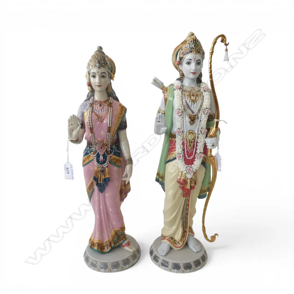 LLADRO 'RAMA AND SITA' FIGURINES w. box H.450mm Image 1++