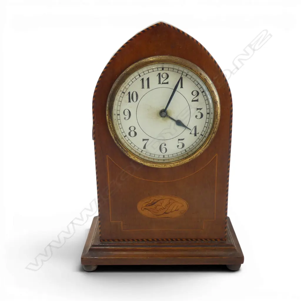 SHERITON INLAID DOME SHAPED ENGLISH MANTLE CLOCK H235MM Image 1++