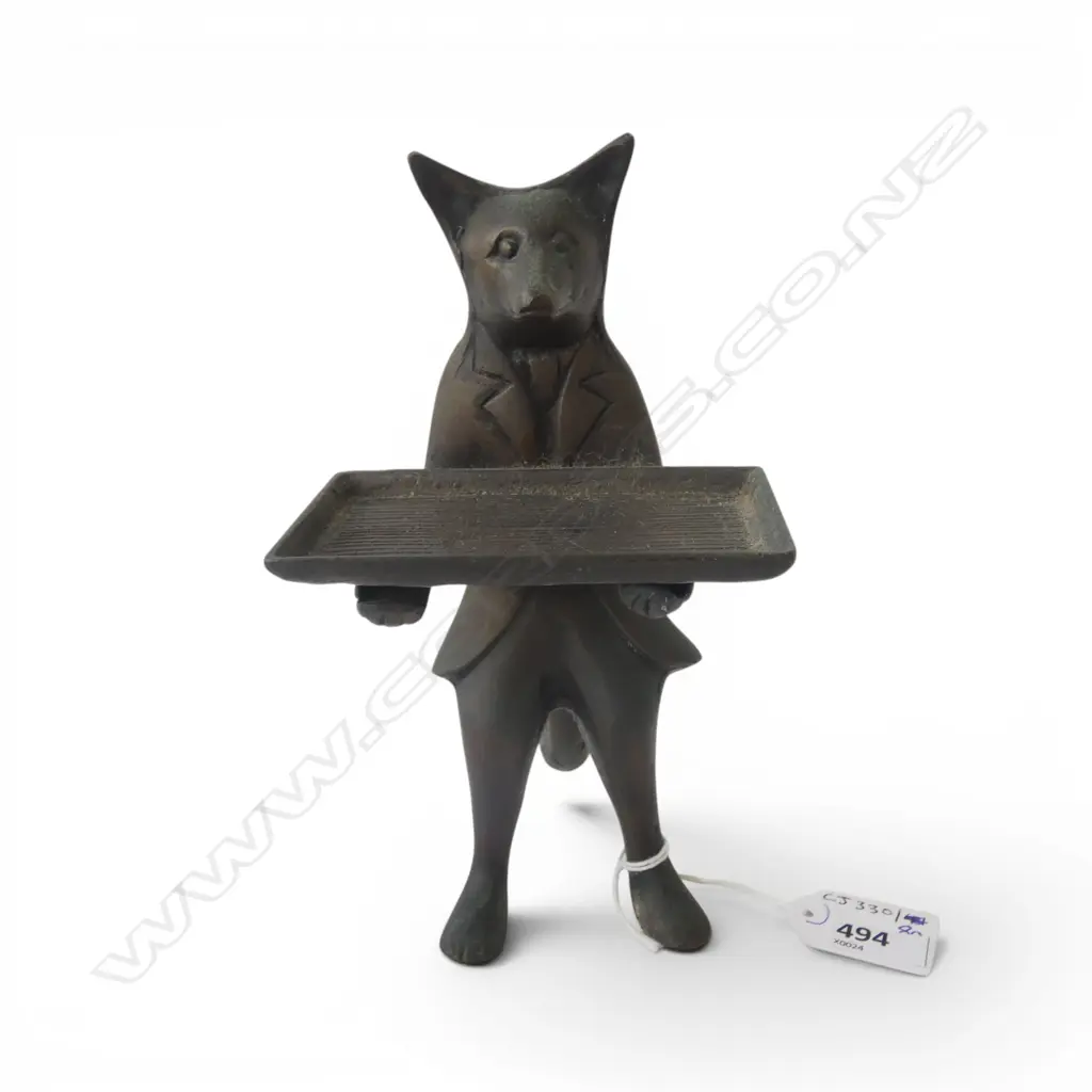 BRONZE FOX SILENT BUTLER CARD HOLDER H190MM Image 1++