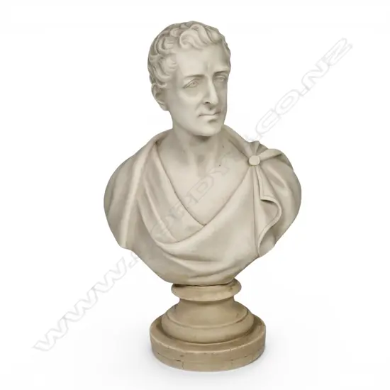 VICTORIAN PARIAN BUST OF DUKE OF WELLINGTON PURCHASED FROM CHRISTIES UK (repair to base)  H.300mm