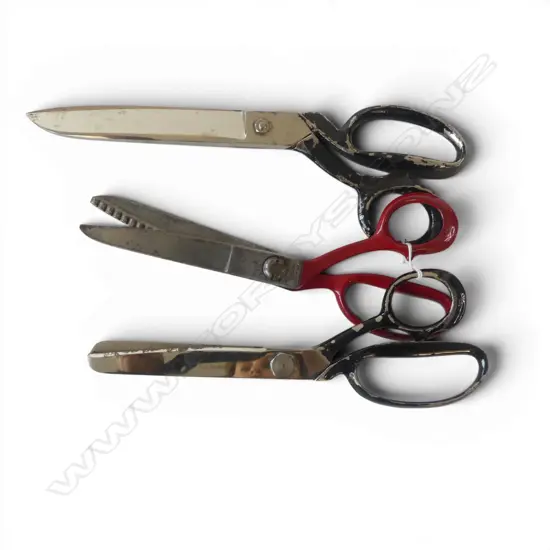 2 PRS CRIMPING SCISSORS & 1PR SEWING SCISSORS WORSTINGSHOLM ENGLAND L270MM