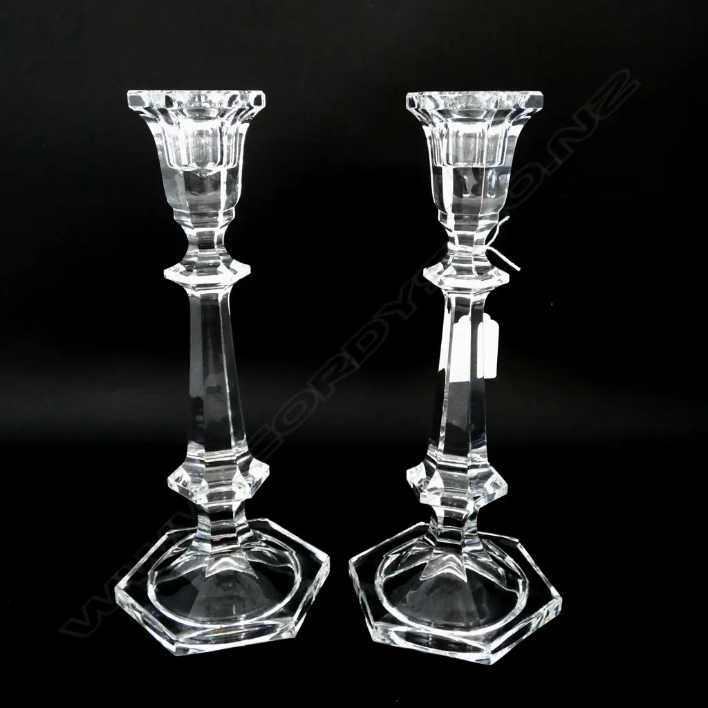 PR CONTINENTAL CUT GLASS CANDLESTICKS H260MM Image 1++