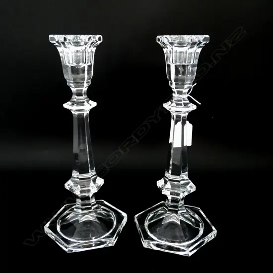 PR CONTINENTAL CUT GLASS CANDLESTICKS H260MM