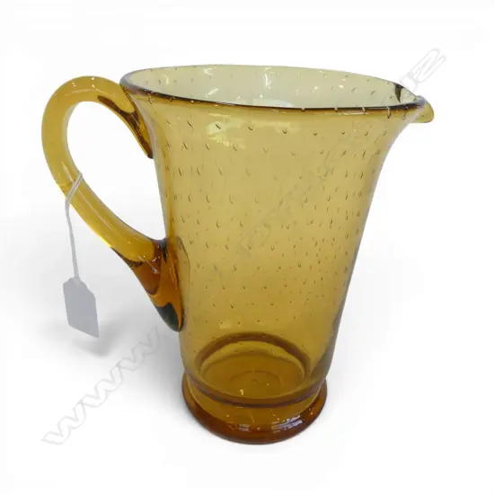 WHITEFRIARS AMBER GLASS JUG H.190mm