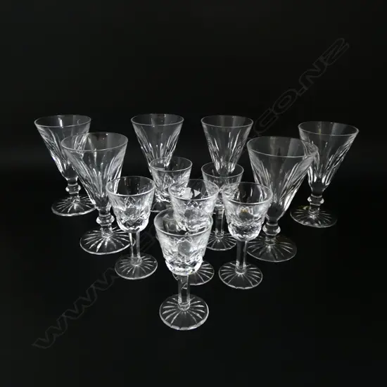 6 + 6 WATERFORD LIQUEUR GLASSES H.110/90mm