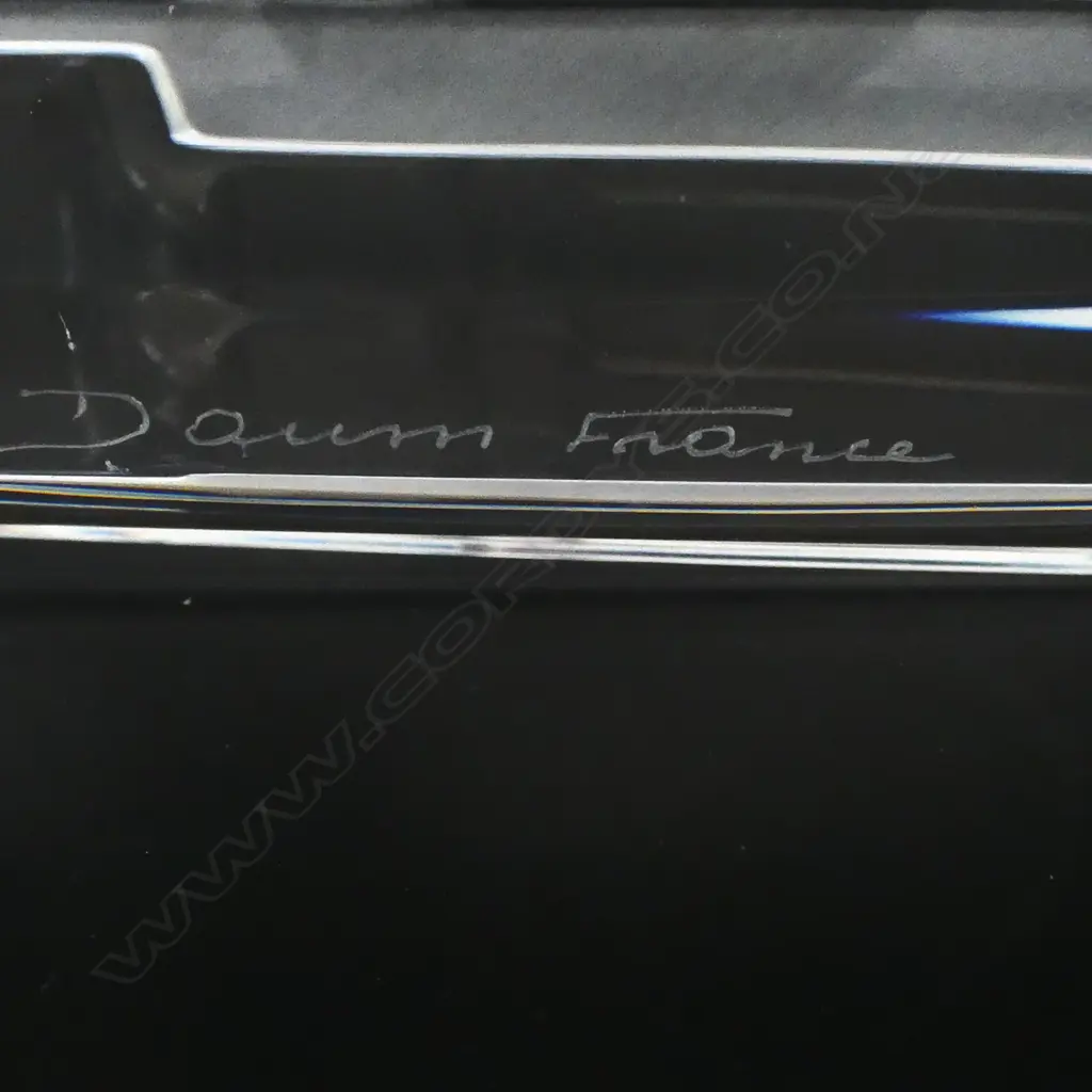 HEAVY DAUM GLASS SPEED BOAT ON PERSPEX STAND  L390MM CHIP TO BOW  Image 1++