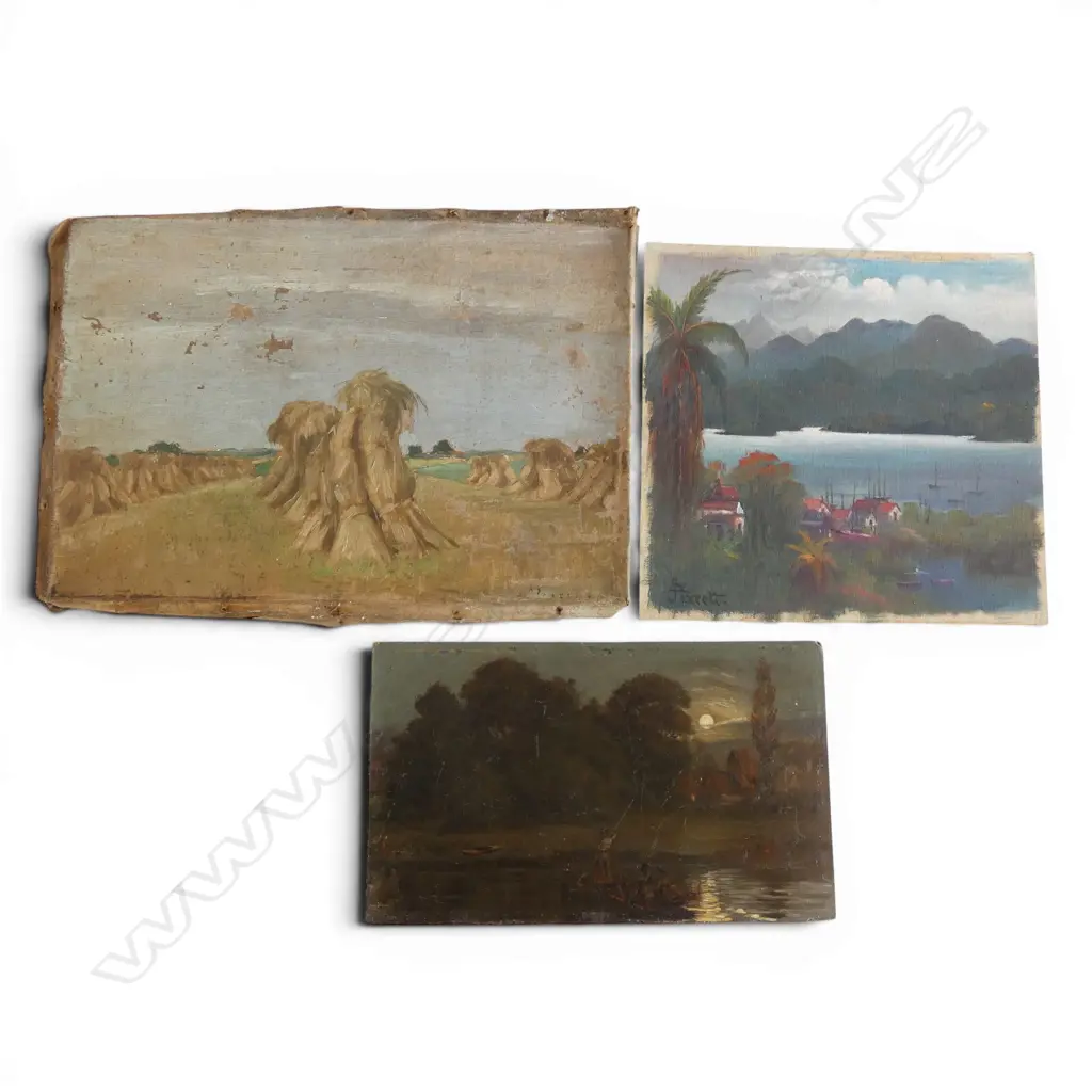 3 OLD OIL PAINTINGS, LARGEST 300MM X 400MM (two signed, one dated 1888) Image 1++