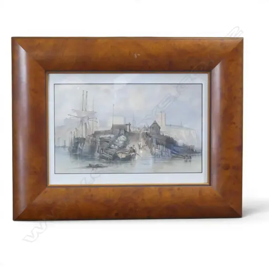 ATTRIBUTED TO WILLIAM CLARKSON STANFIELD, 'BROADSTAIRS', WATERCOLOUR, 150 X 260MM 