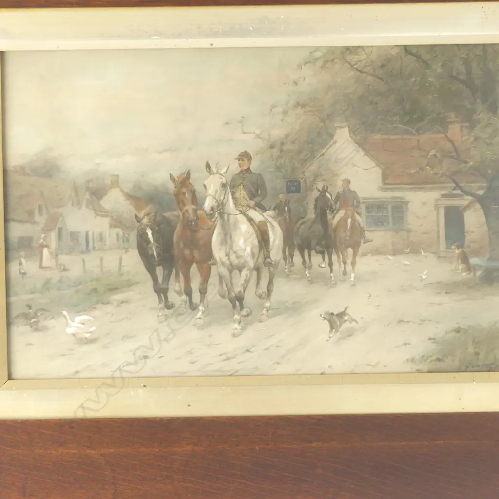 GEORGE WRIGHT, UNTITLED HUNT, WATERCOLOUR, 270x420mm Image 1++