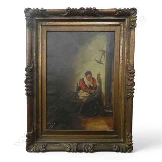 ARTIST UNNKOWN, AFTER NICOLAES MAES ';THE SPINER', OIL ON CANVAS