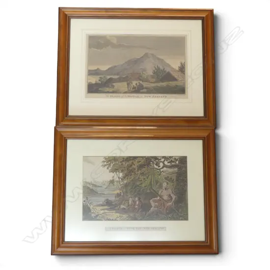 TWO VINTAGE NZ COPPER ENGRAVINGS BY RENNOLDSON 220X340MM