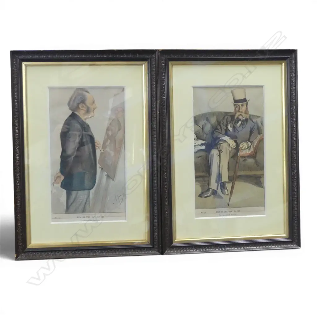 CARLO PELLEGRINI, 2 "MEN OF THE DAY" CHROMOLITHOGRAPHS, No.23 & 32, 320x180mm Image 1++