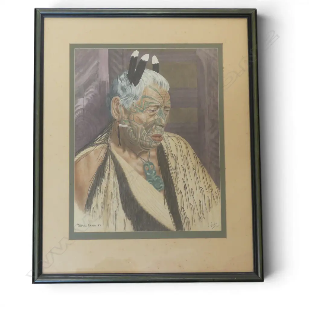 V. EVANS, TUMAI TAWHITI, WATERCOLOUR, 365x285mm Image 1++