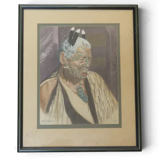 V. EVANS, TUMAI TAWHITI, WATERCOLOUR, 365x285mm