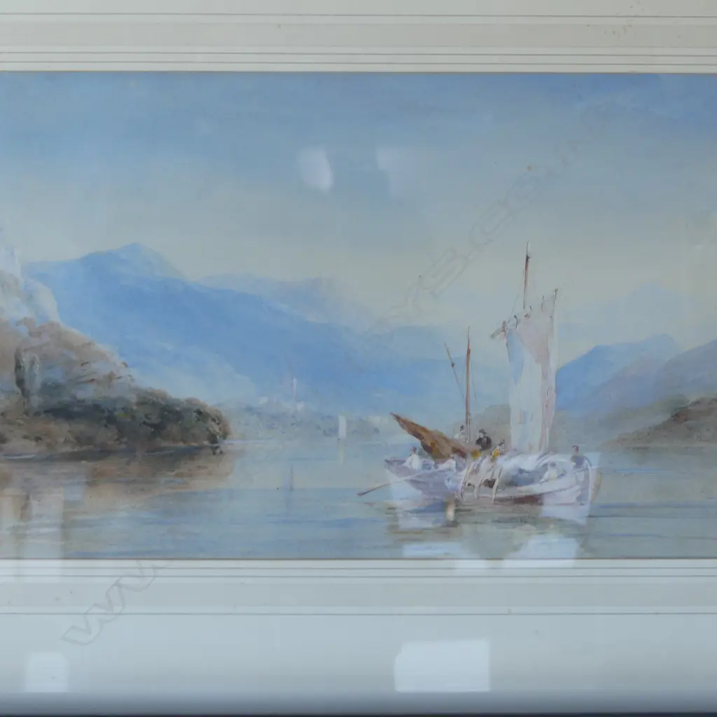EDWARD TUCKER (BRITISH) ST MICHAELS MOUNT + EUROPEAN LAKE, WATERCOLOUR (2), ONE SIGNED, 300 X 500MM & 260 X 480MM Image 1++